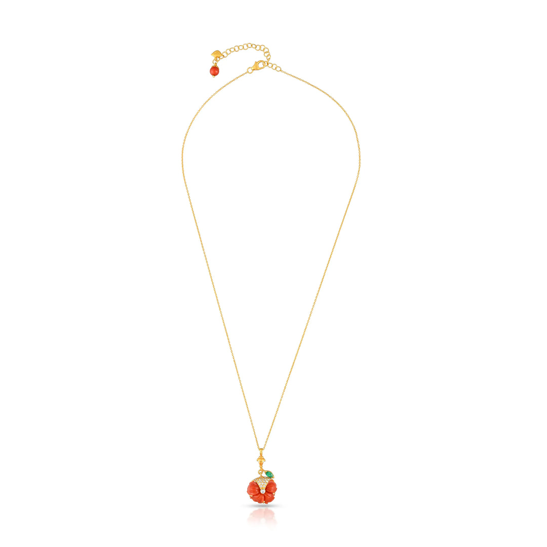 Coral Bloom Pendant Necklace in 18 Kt