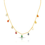 Load image into Gallery viewer, Navratna Gem Drop Necklace in 18 Kt
