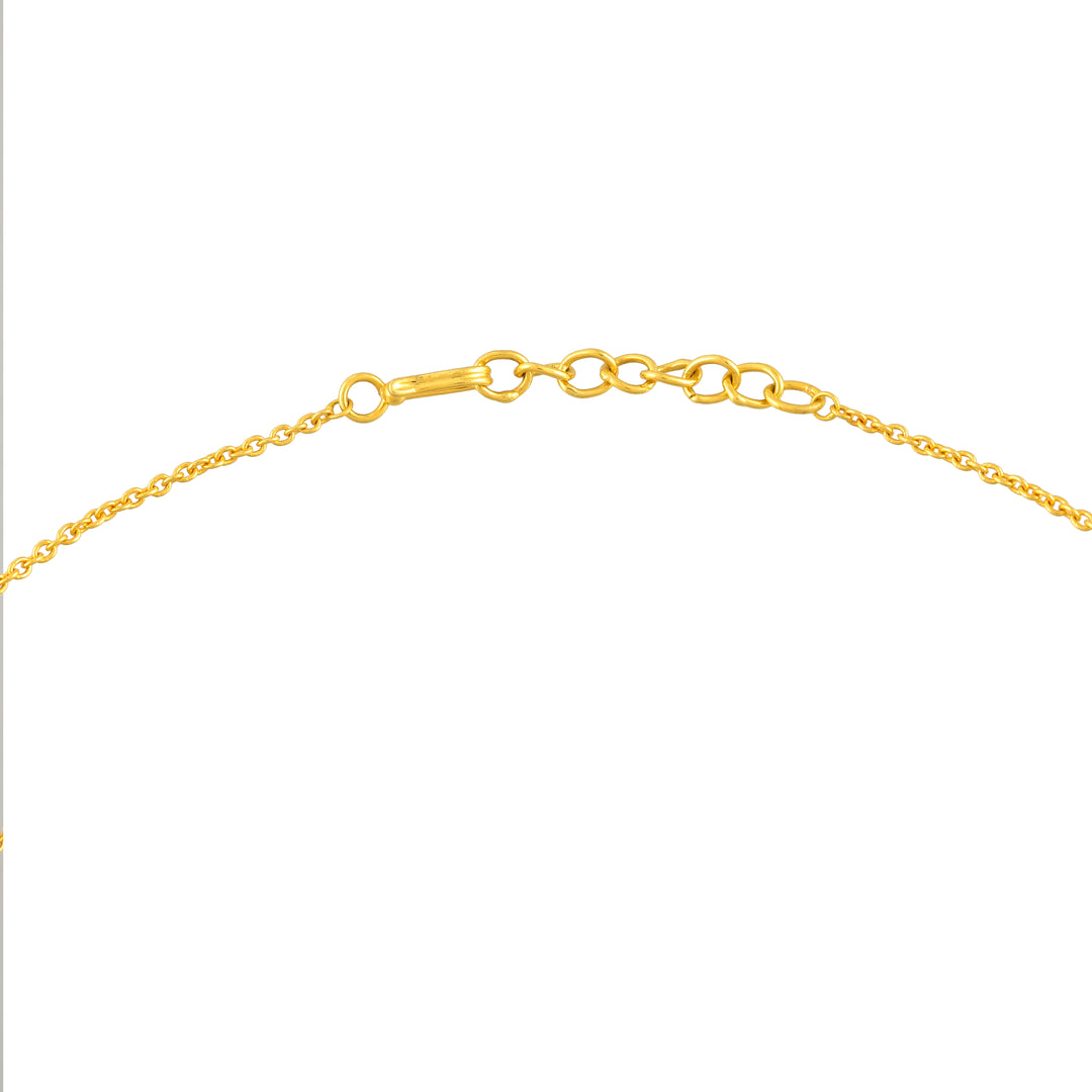 Navratna Gem Drop Necklace in 18 Kt