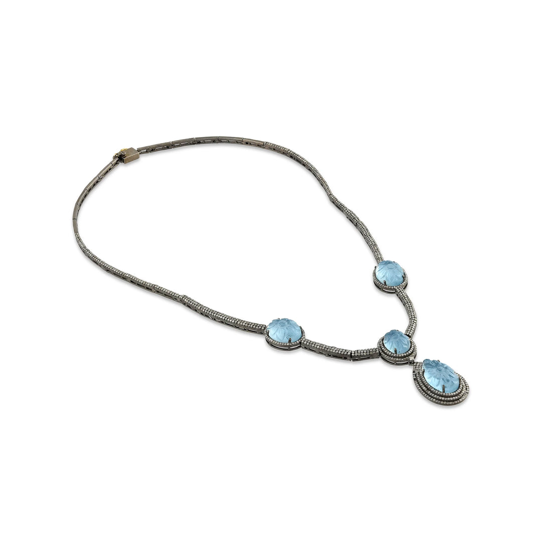 Ocean Drop Silver-Gold Victorian Necklace