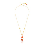 Load image into Gallery viewer, Floral Coral Drop Necklace in 18 Kt
