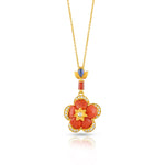 Load image into Gallery viewer, Coral Flora Pendant Necklace in 18 Kt
