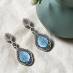 Load image into Gallery viewer, Celeste Aqua Victorian Silver-Gold Drops
