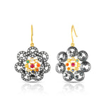 Load image into Gallery viewer, Navratna Diamond Link Victorian Earrings
