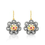 Load image into Gallery viewer, Navratna Diamond Link Victorian Earrings
