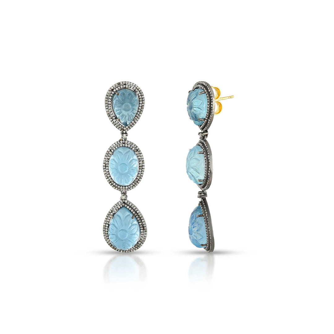 Ocean Tier Silver-Gold Victorian Drops