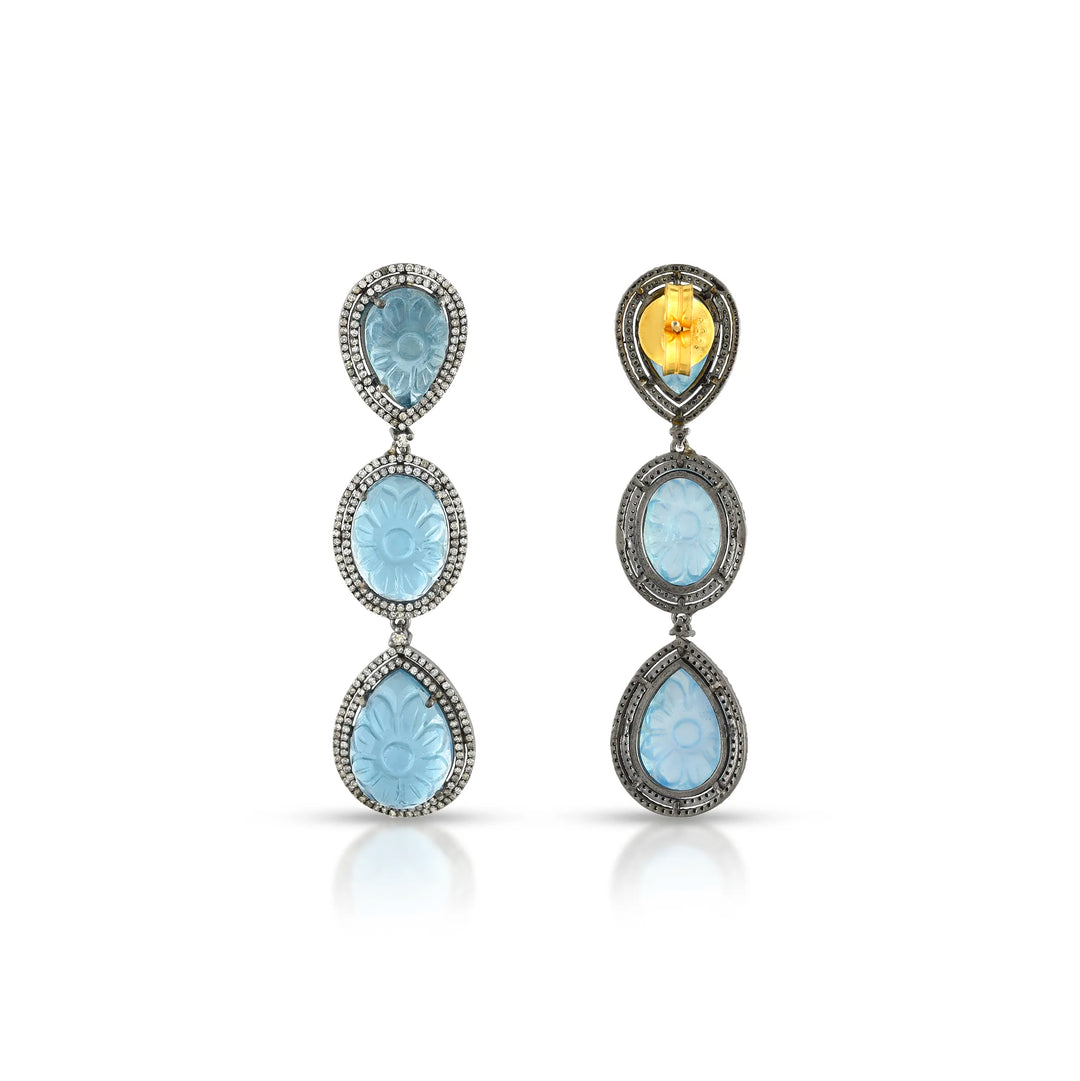 Ocean Tier Silver-Gold Victorian Drops