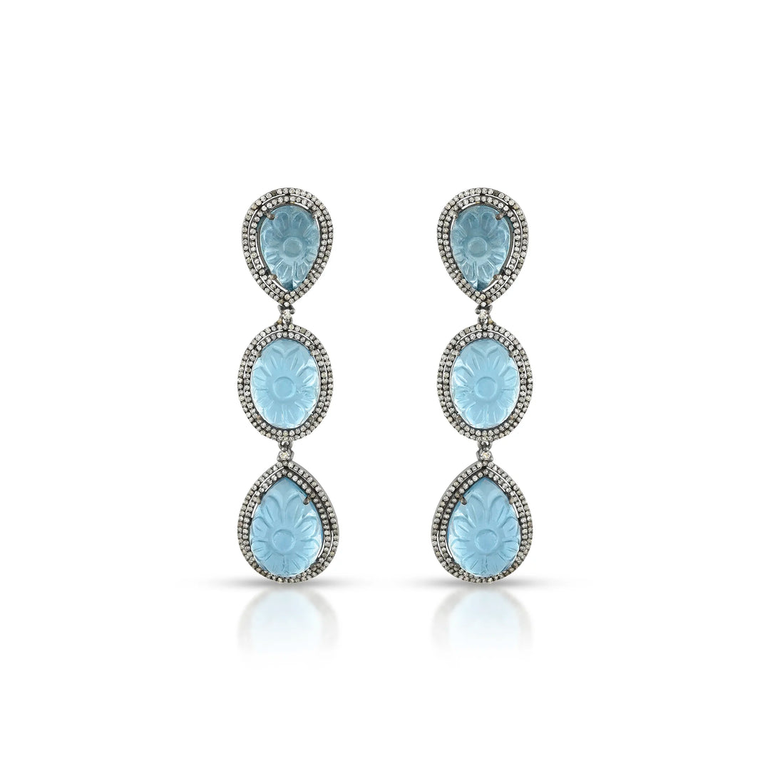Ocean Tier Silver-Gold Victorian Drops