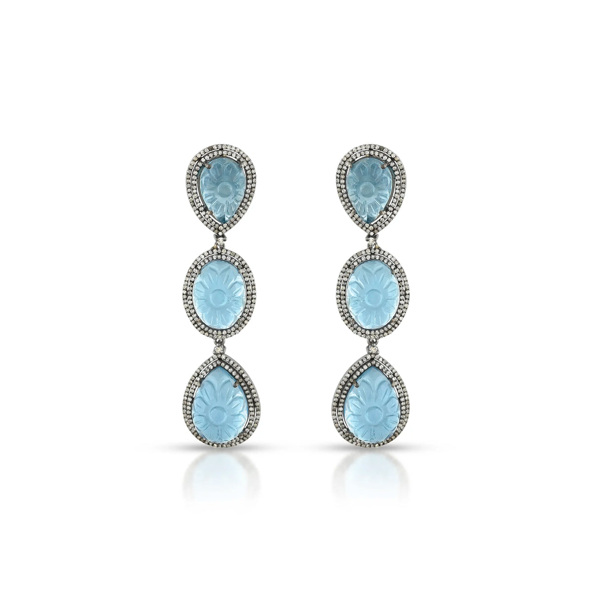 Ocean tier silver gold victorian drops