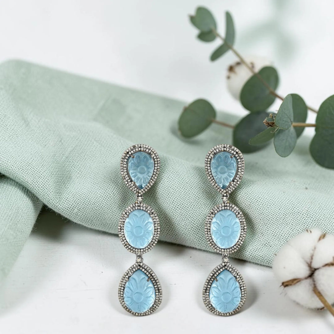 Ocean Tier Silver-Gold Victorian Drops