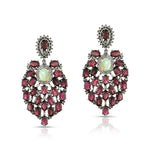 Load image into Gallery viewer, Opal &amp; Pink Tourmaline Victorian Silver-Gold Chandelier Earrings
