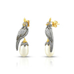 Load image into Gallery viewer, Victorian Bird Pearl Drop Earrings
