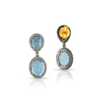 Load image into Gallery viewer, Aqua Heritage Silver-Gold Victorian Earrings
