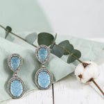 Load image into Gallery viewer, Aqua Heritage Silver-Gold Victorian Earrings
