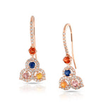 Load image into Gallery viewer, Trio Drop Rose Gold Sapphire Earrings in 18 Kt
