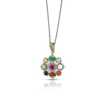 Load image into Gallery viewer, Celestial Navratna Victorian Pendant Necklace
