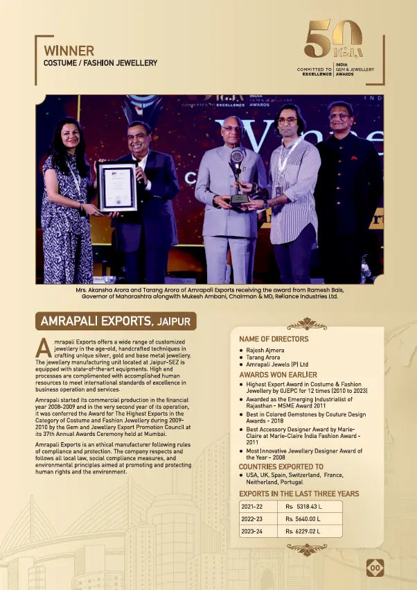 IGJA Amrapali Exports Award 2024