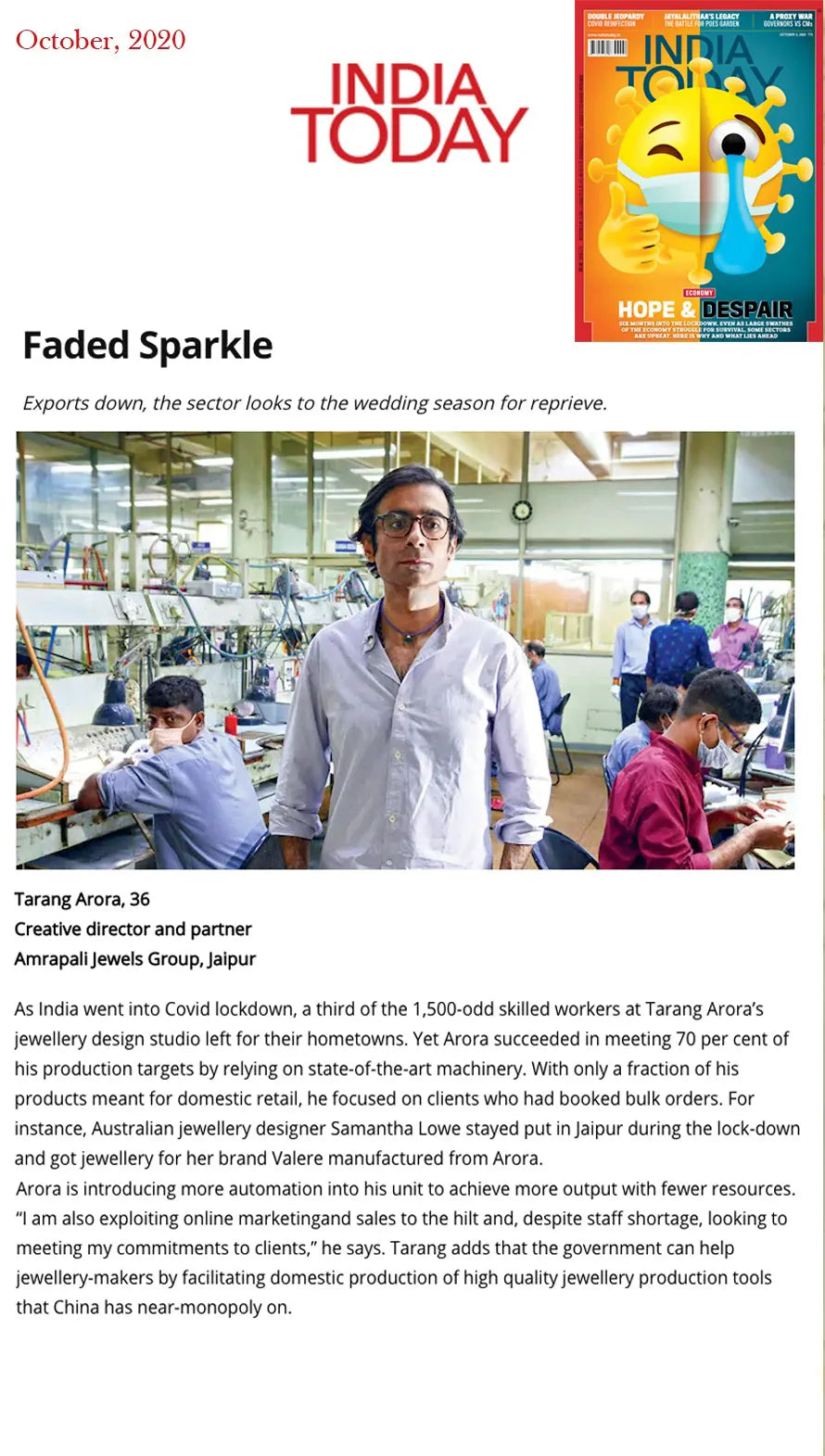 India Today October 2020