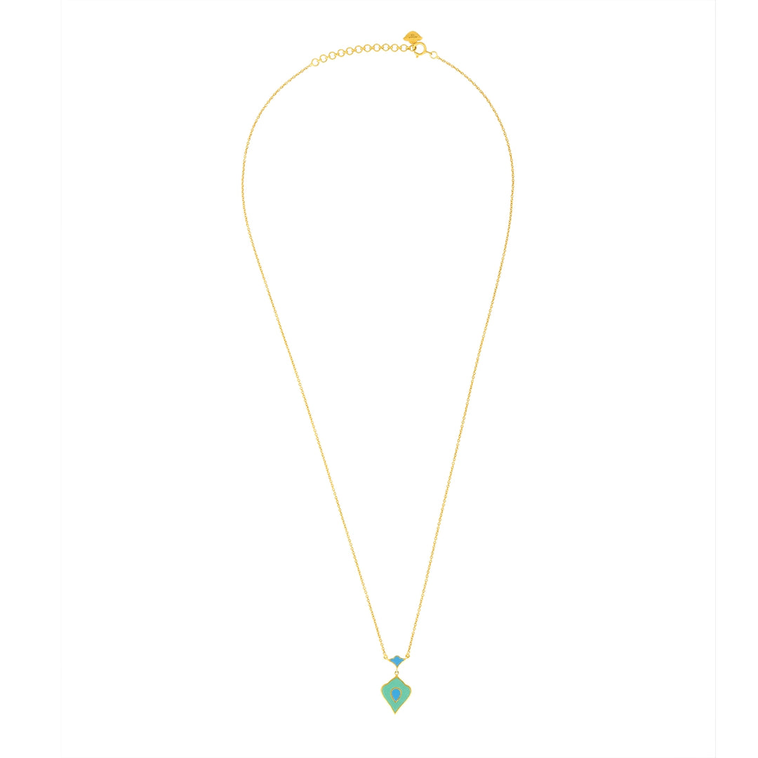 Dual-Side Enamel Drop Necklace