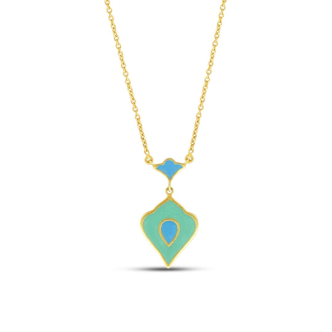 Dual-Side Enamel Drop Necklace
