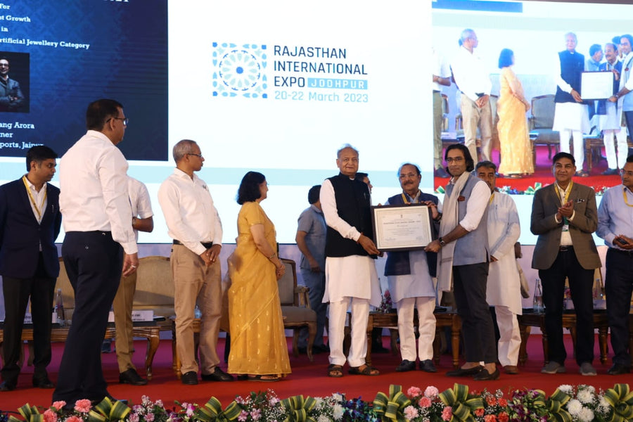 Tarang Arora Honoured at Rajasthan International Expo 2023.