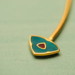 Load image into Gallery viewer, Dual Side Enamel Gold Hasli in 18 Kt
