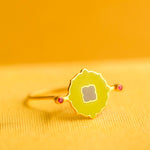 Load image into Gallery viewer, Enamel Medallion Gold Ring in 18 Kt
