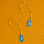 Load image into Gallery viewer, Enamel Drop Hook Gold Earrings in 18 Kt
